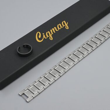 Браслет для лімфодренажу з магнітами для чоловіків, титан, регульований, з інструментом для зняття та подарунковою коробкою (Чорний) (3 ряди срібла)