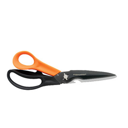 Універсальні ножиці Fiskars Cuts + More з титановим покриттям та заточувачем, розбірні леза, 23 см, чорно-помаранчеві, 1000809