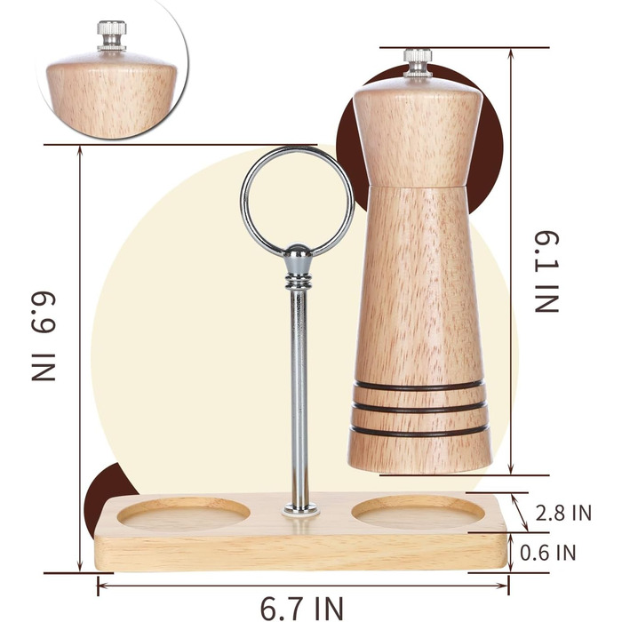 Дзеркальна солянка та перечниця KKC Holz 15 см, електричний набір (E-set)