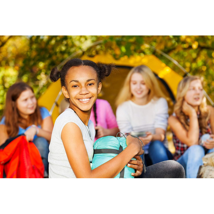 Дитячий спальний мішок Meteor Premium Kinder Schlafsack для кемпінгу та відпочинку на природі. Легкий, ультралегкий, для дітей та підлітків. Колір: темно-зелений / зелений.