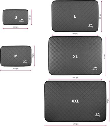 Килимок для собак BedDog® Nelly - м'який лежак для тварин з штучної шкіри, 90x60 см, пісочний/кремовий, SALAMANCA (антрацит)