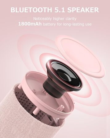 Bluetooth колонка COLSUR з магнітним бездротовим зарядним пристроєм та нічником, рожева (PINK) для iPhone 17/16/15/14/13/12, AirPods Pro/4/3/2