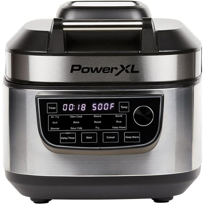 PowerXL MultiCooker - 12-in-1 Multi Cooker with Keep Warm Function - Air Fryer, Oven, Skillet, Rice Cooker, and More - 5.7 Liter Capacity - 12 Cooking Programs - Air Fryer - Calorie-Saving