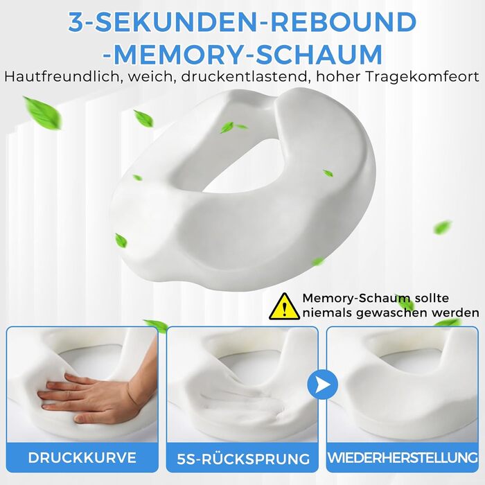 Подушка ортопедична для сидіння Donut з Memory Foam: підтримка куприка, геморою, для офісу, авто, дивана, інвалідного візка