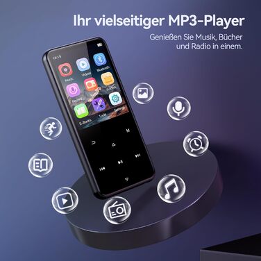 MP3-плеєр AGPTEK 64GB з Bluetooth 5.3, TFT-екраном 2.4