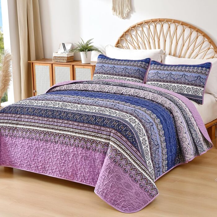 Пухова ковдра WONGS Bohemian, жовто-оранжева, 261.6 x 228.6 см, 3 шт. (Queen, Violett 2)