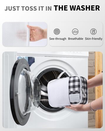 Органайзер для валізи ECOHUB, набір 6 шт. з ID-міткою, екологічні валізи для подорожей, легкі дорожні сумки, дихаючий рюкзак-органайзер, патент на корисну модель (зелений) (чорно-білий)