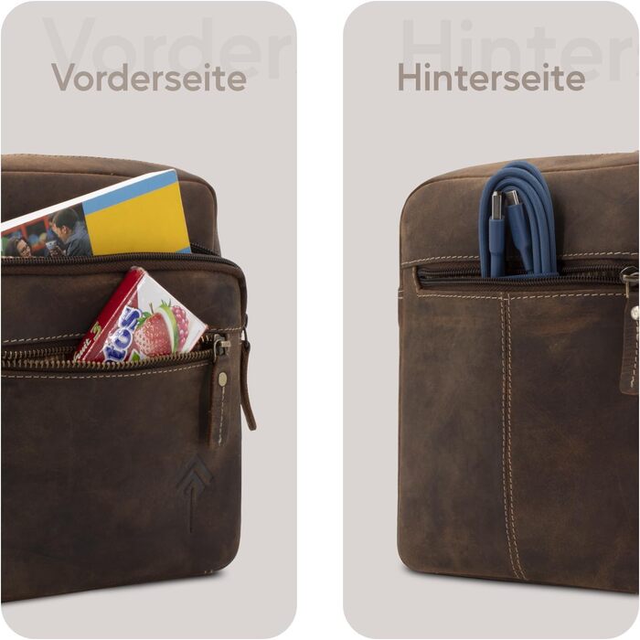 Чоловіча сумка через плече JOREY з натуральної шкіри - ідеальна для бізнесу, роботи та подорожей