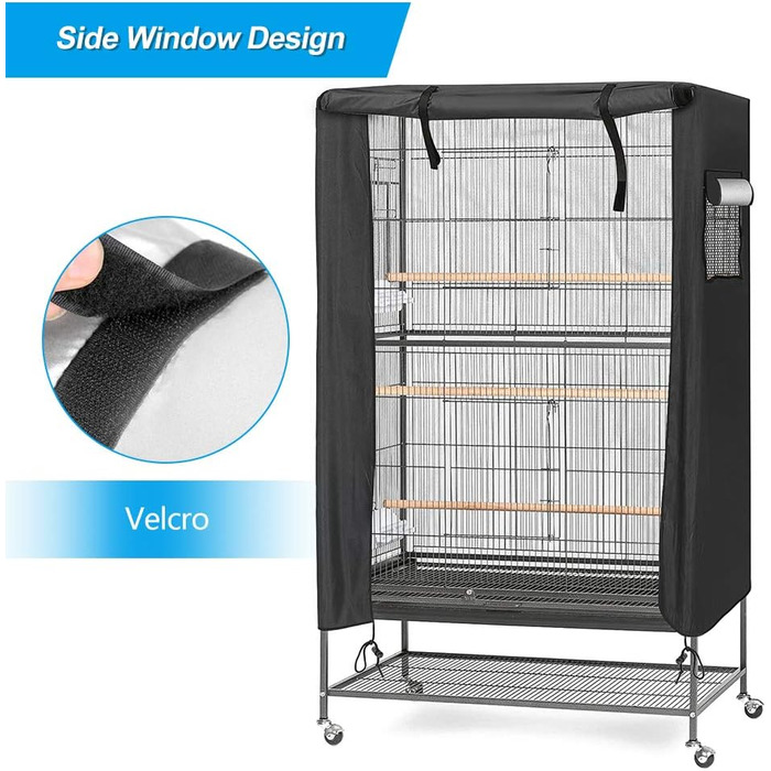 LINGSFIRE Bird Cage Cover, 97 x 60 x 130cm Waterproof Large Bird Cage Cover, Washable Parrot Cage Cover, Windproof and Dustproof Night Cover for Parrot Cage