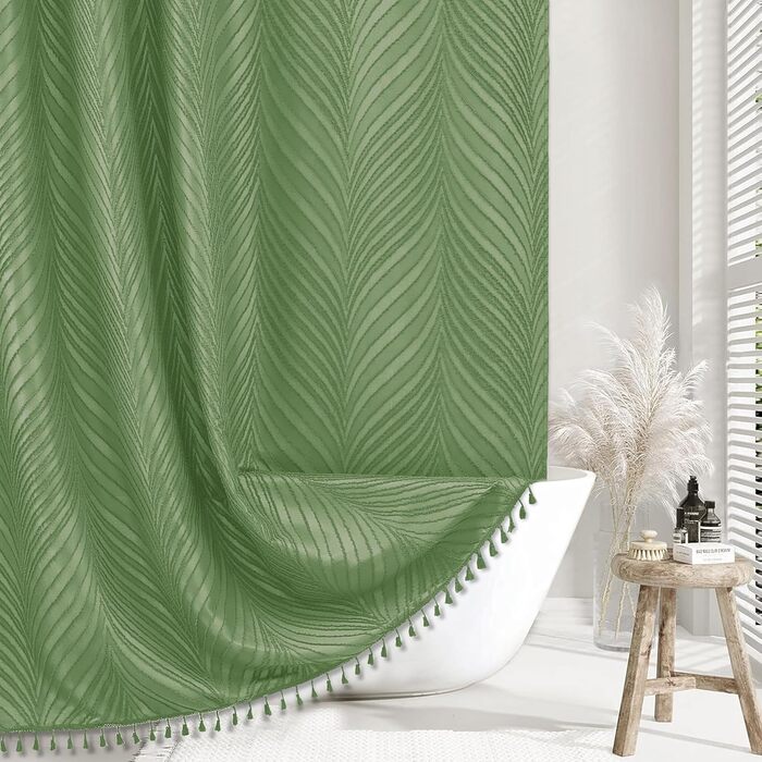 Штора для душу Boho з тканини Siiluminisoy, 183.4 x 213.4 см, бежева, з текстурою, сучасний дизайн