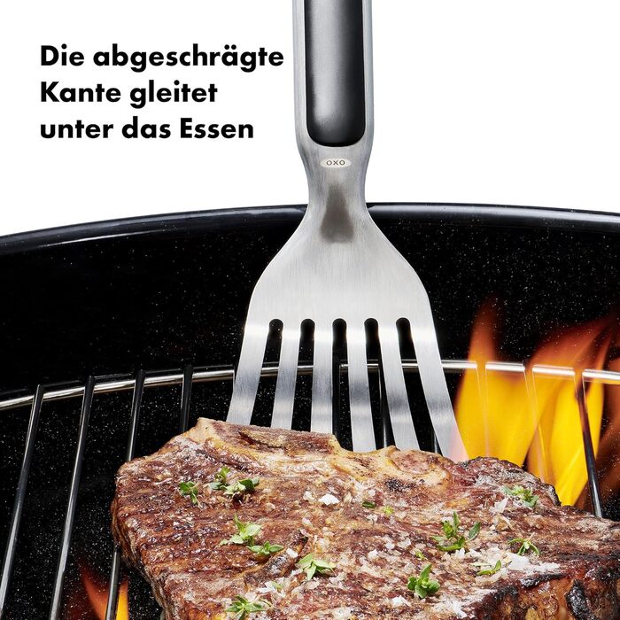 Набір OXO Good Grips для гриля: лопатка та щипці – нержавіюча сталь, 41 см та 47,5 см, безпечне миття в посудомийній машині