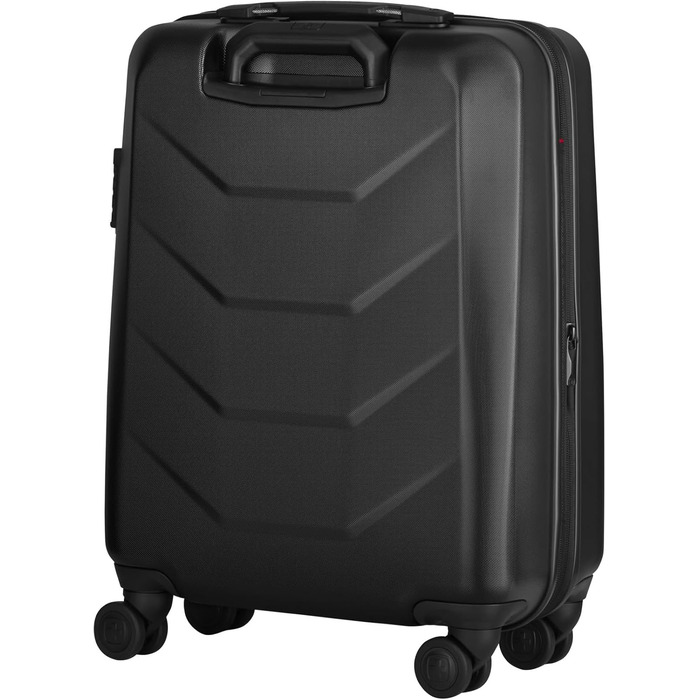 WENGER Pryo Hard Shell Suitcase with 4 Wheels, Trolley, Medium Size, 59 (67) L, Security Lock, for Men, Travel Vacation, 612537 (Black, Carry-On)