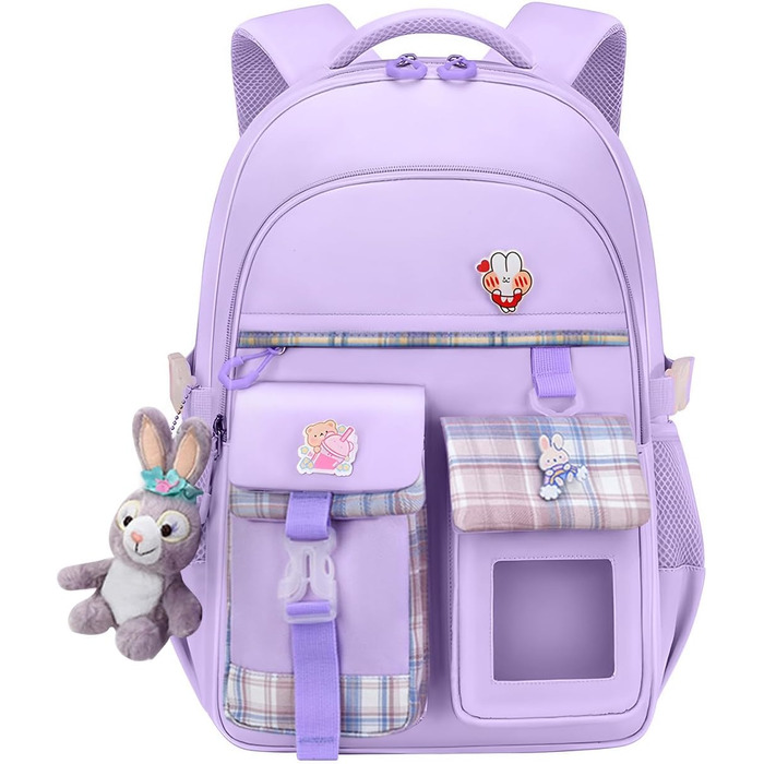 Дитячий рюкзак для дівчинки-підлітка, нейлоновий, водонепроникний, легкий, 9-15 років, фіолетовий