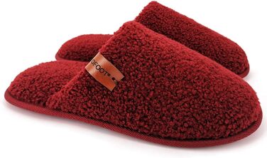 Жіночі теплі пухнасті домашні тапочки Oofot з пам'яттю піни, антиковзкі гумові підошви, 39/40 EU, Червоний