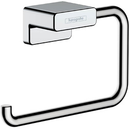 Hansgrohe AddStoris Toilet Paper Holder - Wall Mounted Tissue Holder with Concealed Mounting - Chrome Bathroom Accessory