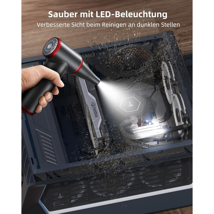 Електричний повітряний пилосос Koonie, набір для чищення CD09, з LED-підсвічуванням, для ноутбуків та ПК