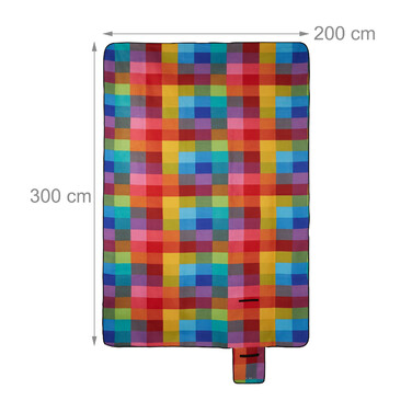 Ковдра для пікніка Relaxdays XXL 200x300 см в клітинку