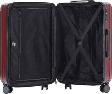 Чемодан з TSA замком, телескопічною ручкою, 4 колесами та жорстким корпусом (Вишневий, компактний)