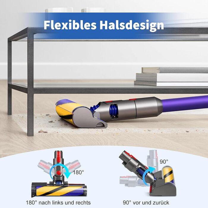 Замінна насадка-щітка для пилососів Dyson V6 DC58 DC59 DC61 DC62 DC72 DC74 з LED-підсвічуванням, підходить для твердих підлог та килимів (V7 V8 V10 V11 V15)