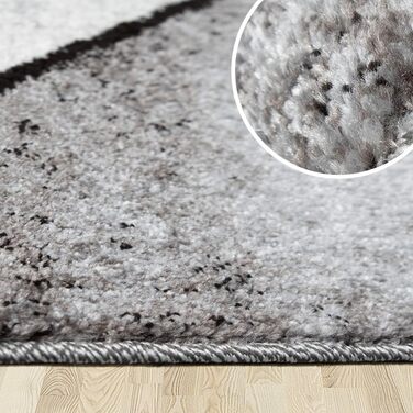 Теппих oKu-Tex для вітальні [80x150 см] з м'яким коротким ворсом - кольоровий килим для вітальні - сучасний геометричний дизайн хвилястим малюнком - німецька якість (Блакитний, 200 x 290 см (Прямокутний))