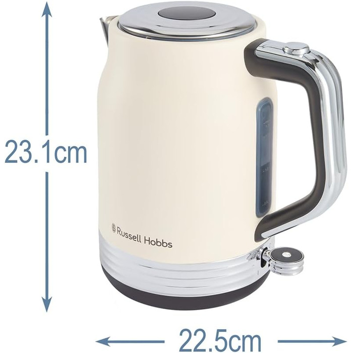 Електричний чайник Russell Hobbs Hanley Retro Jasmine 1.7л, 2400W, нержавіюча сталь, кремово-білий, вінтажний дизайн
