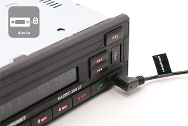 Автомагнітола Blaupunkt Madrid 200 BT з Bluetooth, USB, RDS, Aux, 1-DIN, чорна