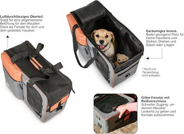 Annitaño Преміум переноска для собак, 55x40x23 см, EUWI - Водонепроникна, до 12 кг, комфортна для подорожей