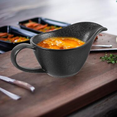 iplusmile Ceramic Sauce Boat, Porcelain Sauce Jug with Smooth Handle, Small Sauce Dish for Sauces, Salad, Dressing, Broth, Cream, Dishwasher Safe