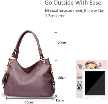 Сумка жіноча NICOLE & DORIS через плече, шкіряна, велика місткість, фіолетова - шопер, дизайнерська сумка з китицею