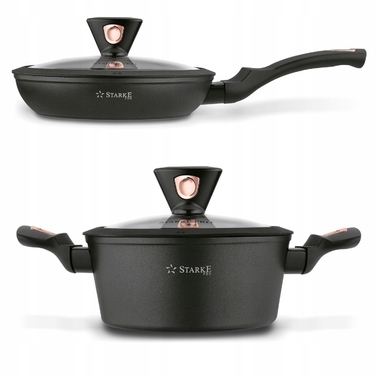 Набір каструль та сковорідок Starke Pro Dark Copper (10 предметів) для індукційних та газових плит
