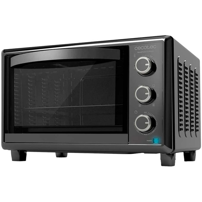 Мультифурна Cecotec Bake&Toast 1090 Black: 1000 Вт, 26 л, таймер, регулювання температури до 230ºC, дека, решітка, щипці