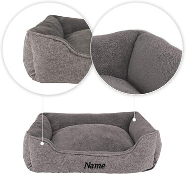 М'яке ліжко для собак Lionto знімний чохол, 75x60 см, сіре, для собак та котів