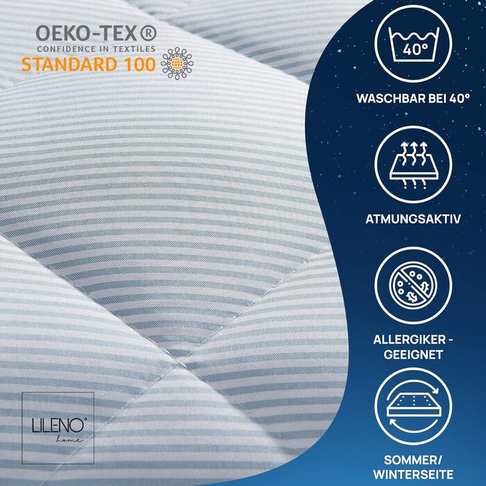 Наматрацник LILENO HOME 140x200 см TopCool® літній та зимовий, товщина 1 см, для ортопедичних та пружинних матраців, топер для ліжка