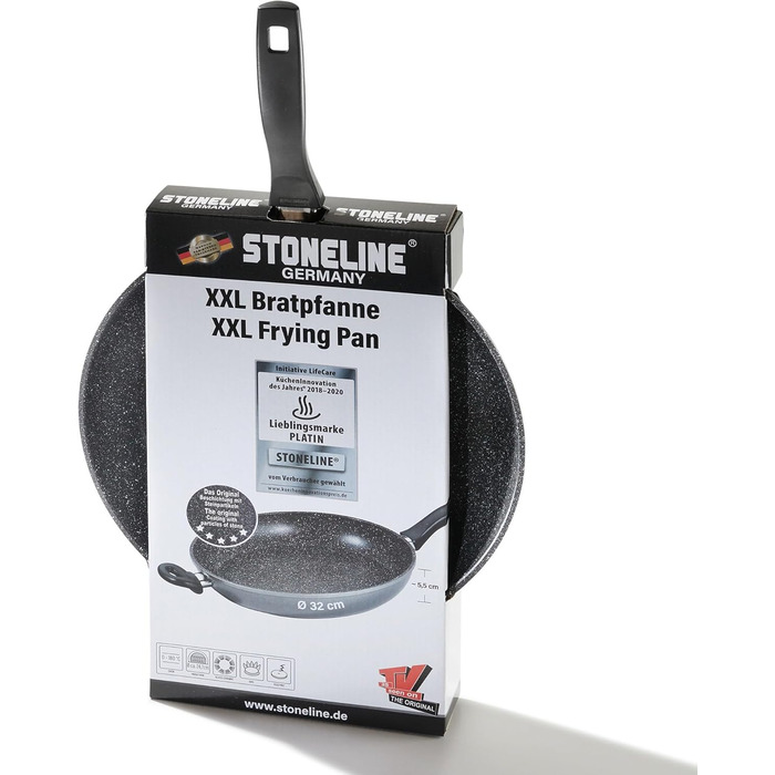 Сковорода STONELINE 16 см з антипригарним покриттям (камінь), для індукційних плит, алюмінієва, чорна