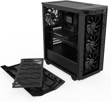 be quiet! Pure Base 500DX Black - корпус ПК з 3 вентиляторами Pure Wings 2, ARGB підсвічуванням, підтримка радіаторів до 360 мм, скло