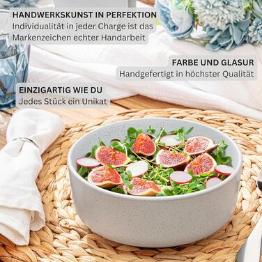 Набір посуду SÄNGER Steingut 12 предметів: тарілки для 4 осіб (4 великі, 4 десертні, 4 глибокі), кольоровий, стійкий до подряпин, VALUE COLLECTION (Leeds Frost)