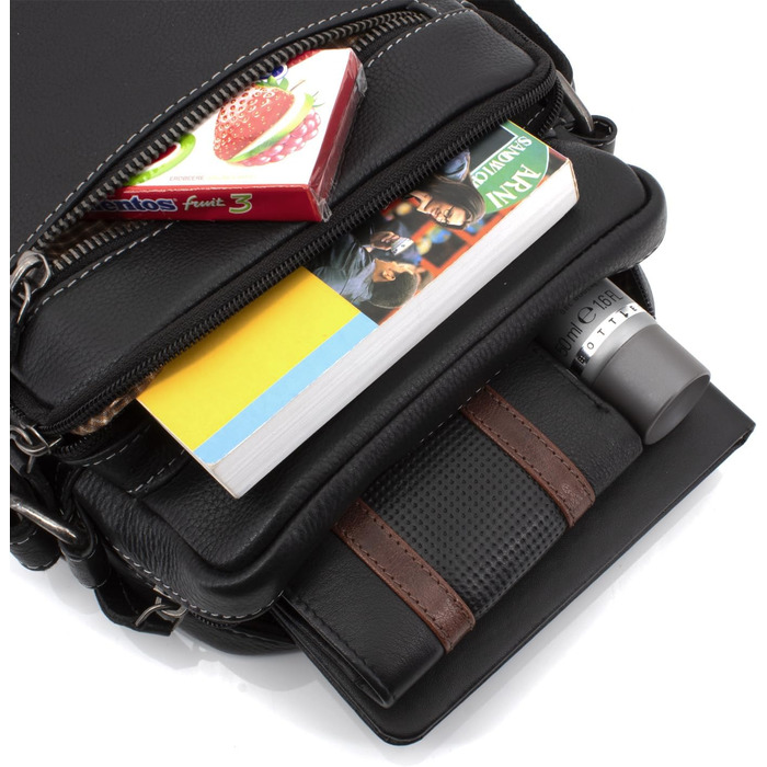 Чоловіча сумка через плече JOREY з натуральної шкіри, чорна. Ідеальна для бізнесу, роботи та подорожей. Чоловіча шкіряна сумка-мішок.