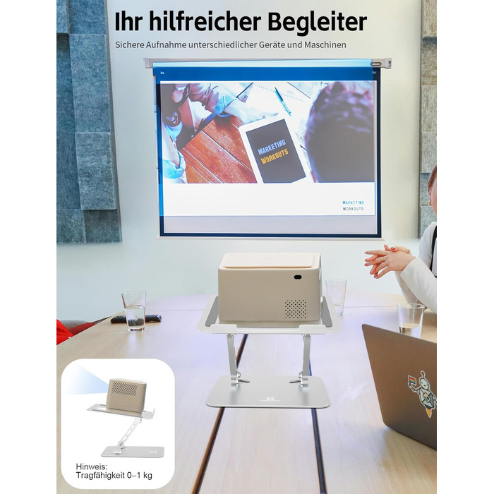Підставка для ноутбука Ergonomic з алюмінію, регульована по висоті та складна, стабільна та з неслизьким покриттям, покращена вентиляція, сумісна з MacBook (до 15,6 дюймів), срібна