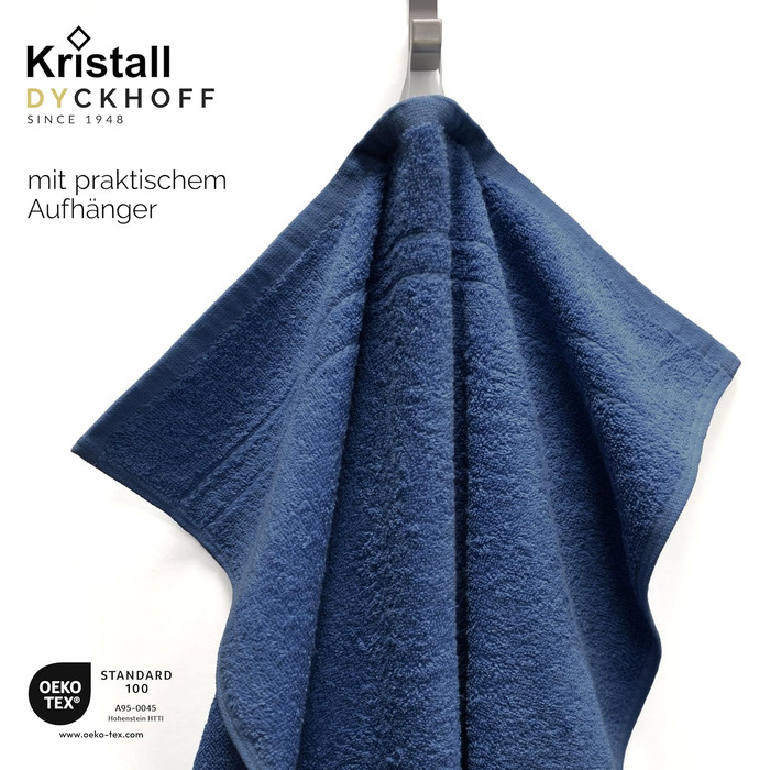 Набір махрових рушників Dyckhoff Kristall, 10 предметів, 100% бавовна, сертифікація Oeko-TEX, темно-синій (Marine)