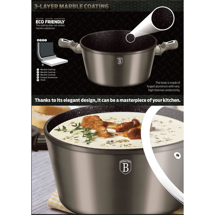 Каструля традиційна Berlinger Haus Metallic Line, 4,5 л