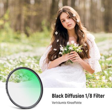 Фільтр NEEWER Black Diffusion 1/4 - м'який ефект кіно, для відеозйомки та портретів (52mm)