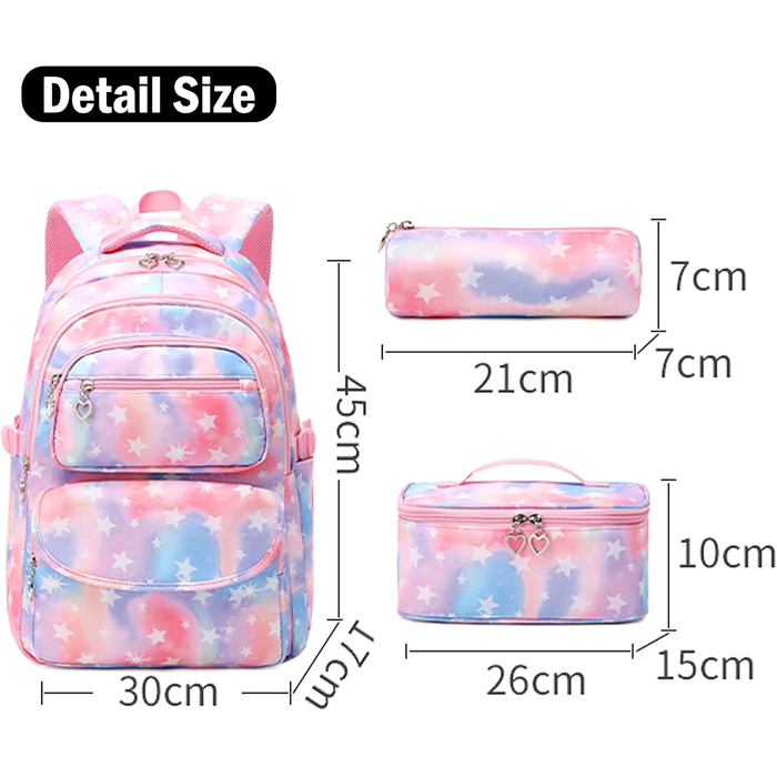 Шкільний рюкзак для дівчинки-підлітка, вінтажний рюкзак, набір, квітковий дизайн, рюкзак для ноутбука, шкільні сумки для жінок, для школи, подорожей, з ланч-бокс та пеналом (фіолетовий)