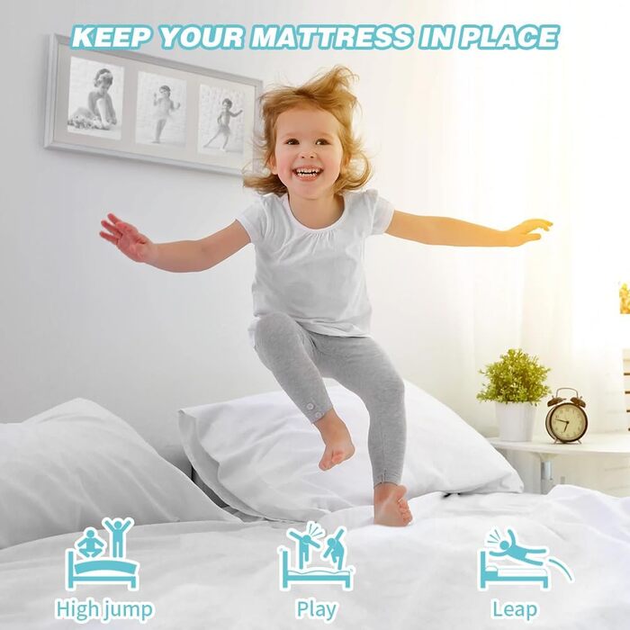 DUJUIKE Non-Slip Mattress Protector Pad, Anti-Slip Liner for Mattress Protector, Breathable Felt Fabric with Anti-Slip Particles, Keeps the Mattress in Place (Gray, 160 x 200 cm)