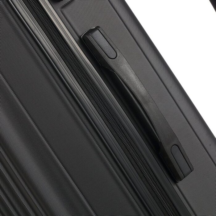 Набір валіз LALAHO 3/4/5 шт. з косметичками, чорний, ABS пластик