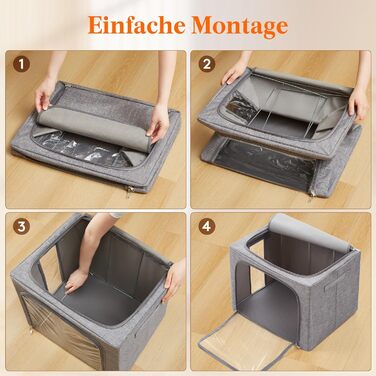 Коробка для зберігання одягу з кришкою від Lifewit, 100л, сіра (3 шт.)