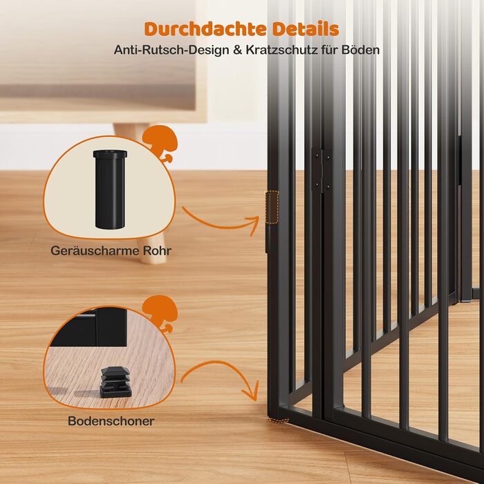 Забіг для цуценят Yaheetech 6-секційний, 100 см, з замком, захист від подряпин, міцні металеві дроти, для дому та саду