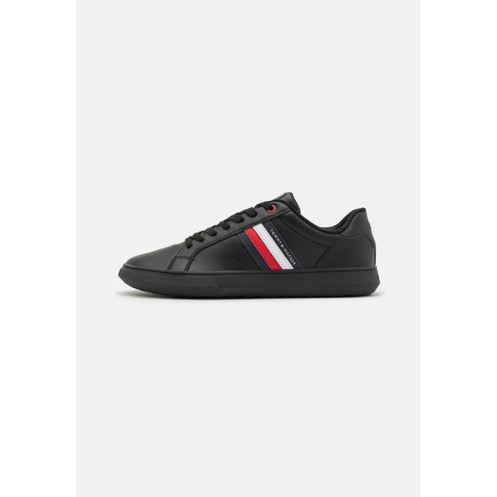 Оригінальні шкіряні кросівки Tommy Hilfiger на шнурівці, чорні, розмір 44