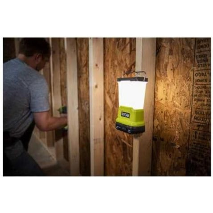 RYOBI 18V ONE+ Cordless LED Lantern Light RLL18-0 (3 brightness levels with 60, 400, and 850 lumens, battery and charger not included)