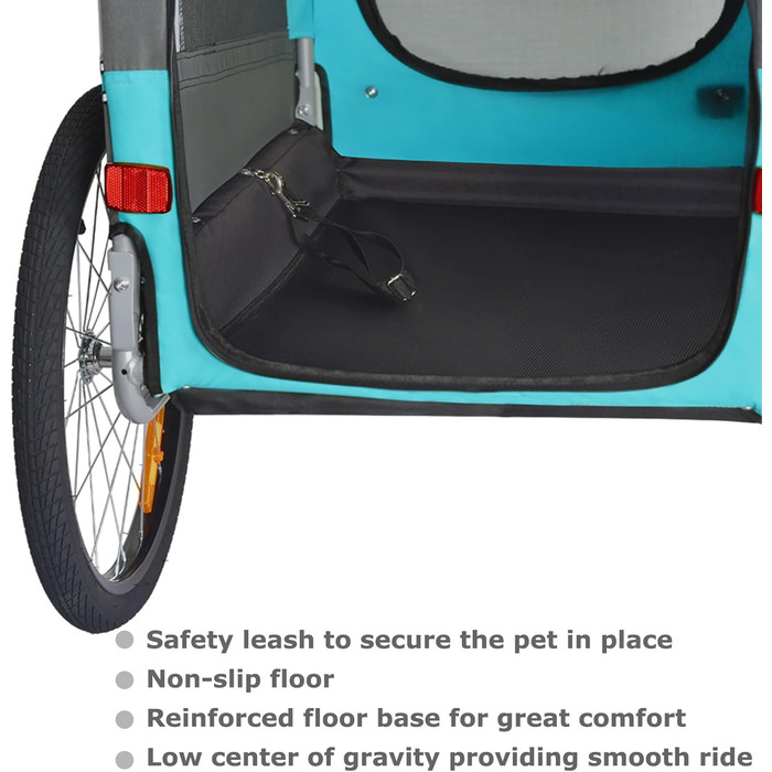 Фаркоп для собак Tiggo VS Pets M: велосипедний причіп для собак, блакитний