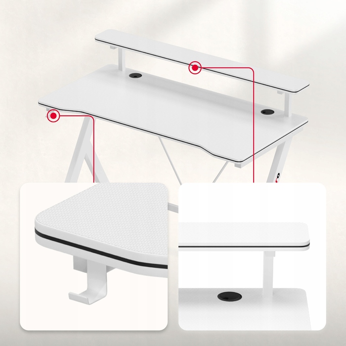 Ігровий стіл Huzaro Hero 1.9 White, 120 см